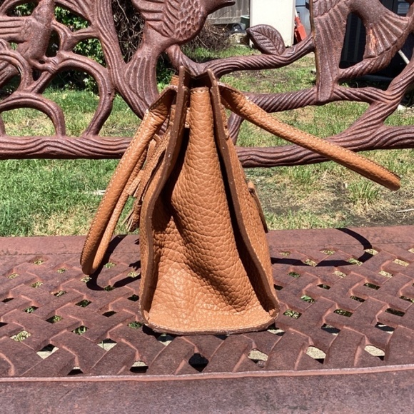 Dooney & Bourke Brown Pebble Leather Double Handle Satchel - Picture 4 of 9